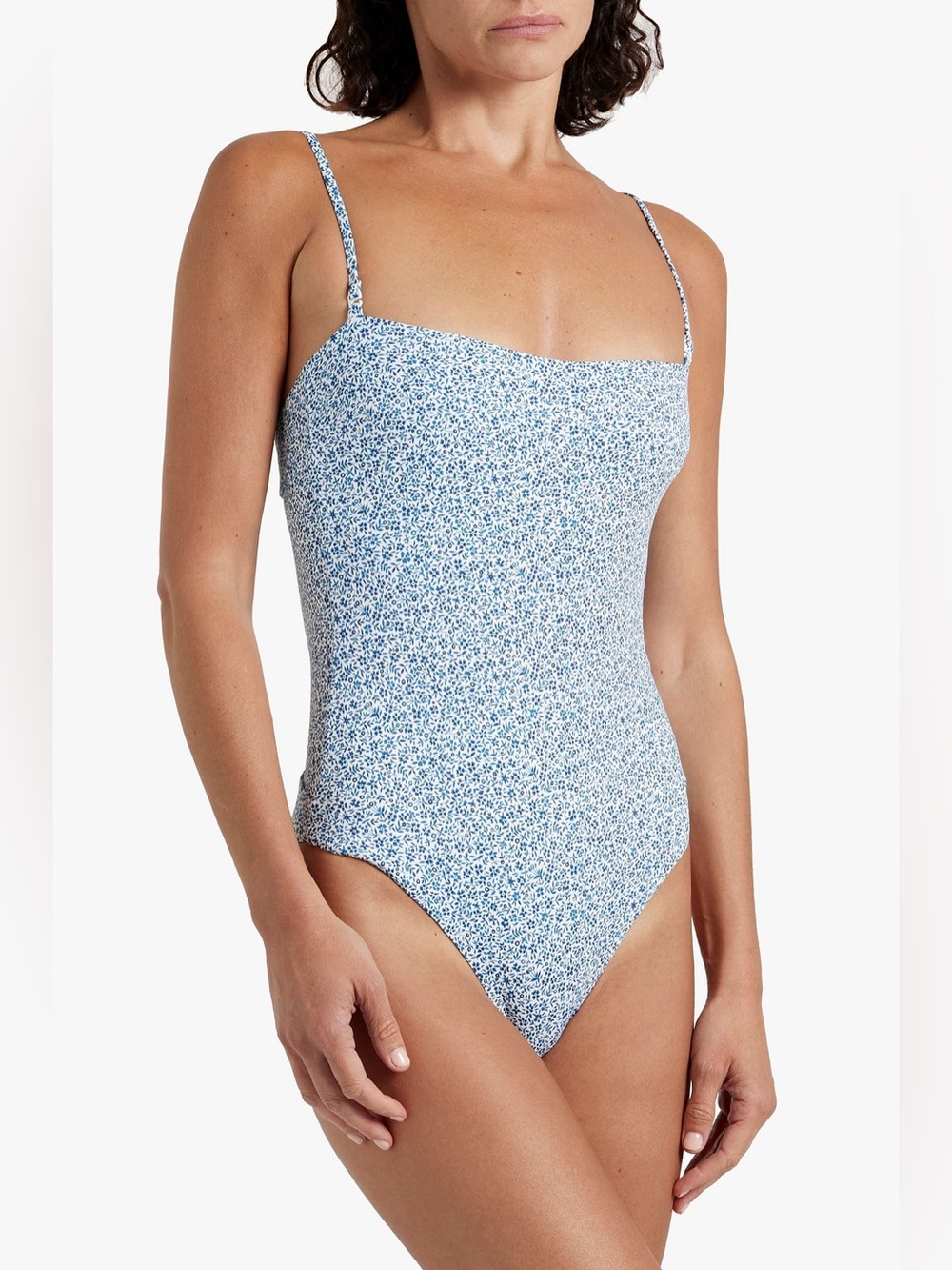 Onia Blue Floral One-Piece Swimsuit